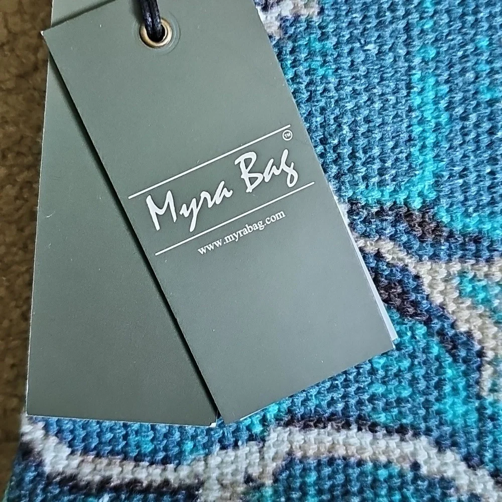 Myra Bag Blue and Brown Crossbody Bag - Picture 3 of 5